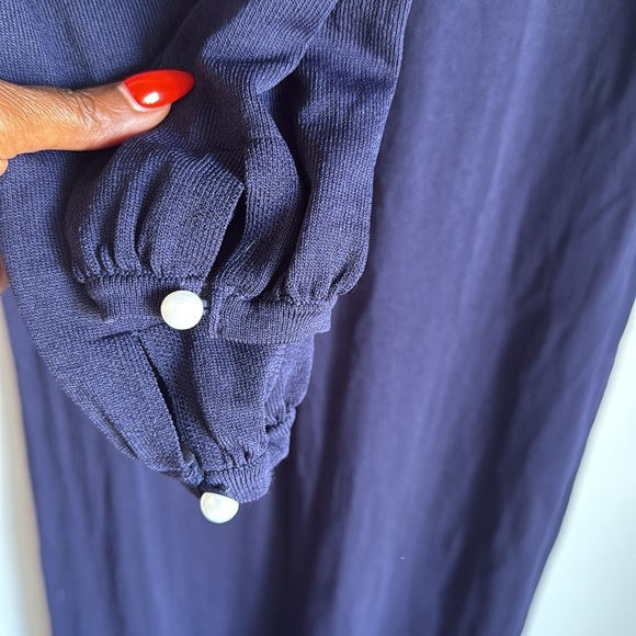 Tuckernuck Pomander Place Double Knit Lennox Sweater Maxi Dress Navy XS - Picture 10 of 16